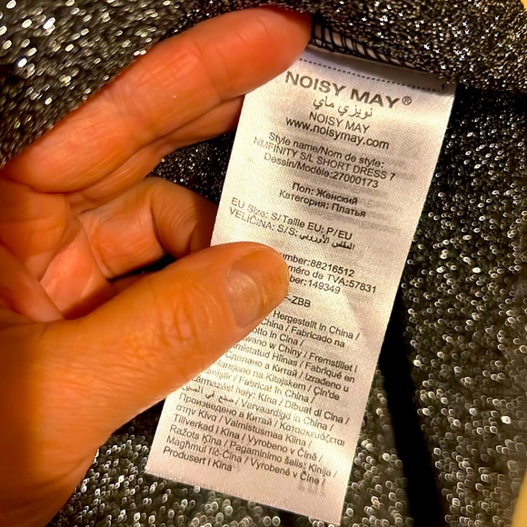 S Sexy Glitter Sequins Bodycon Club Dress Sleeveless Mini Party Grey Stretchy - Picture 9 of 9